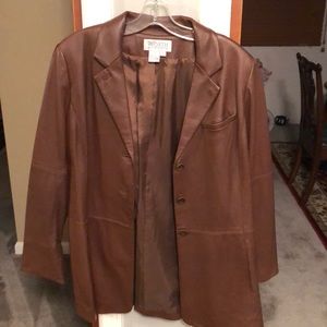 Brown leather jacket